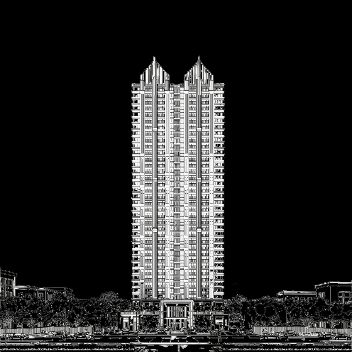 Gaur Plume — tower elevation (artist's impression)